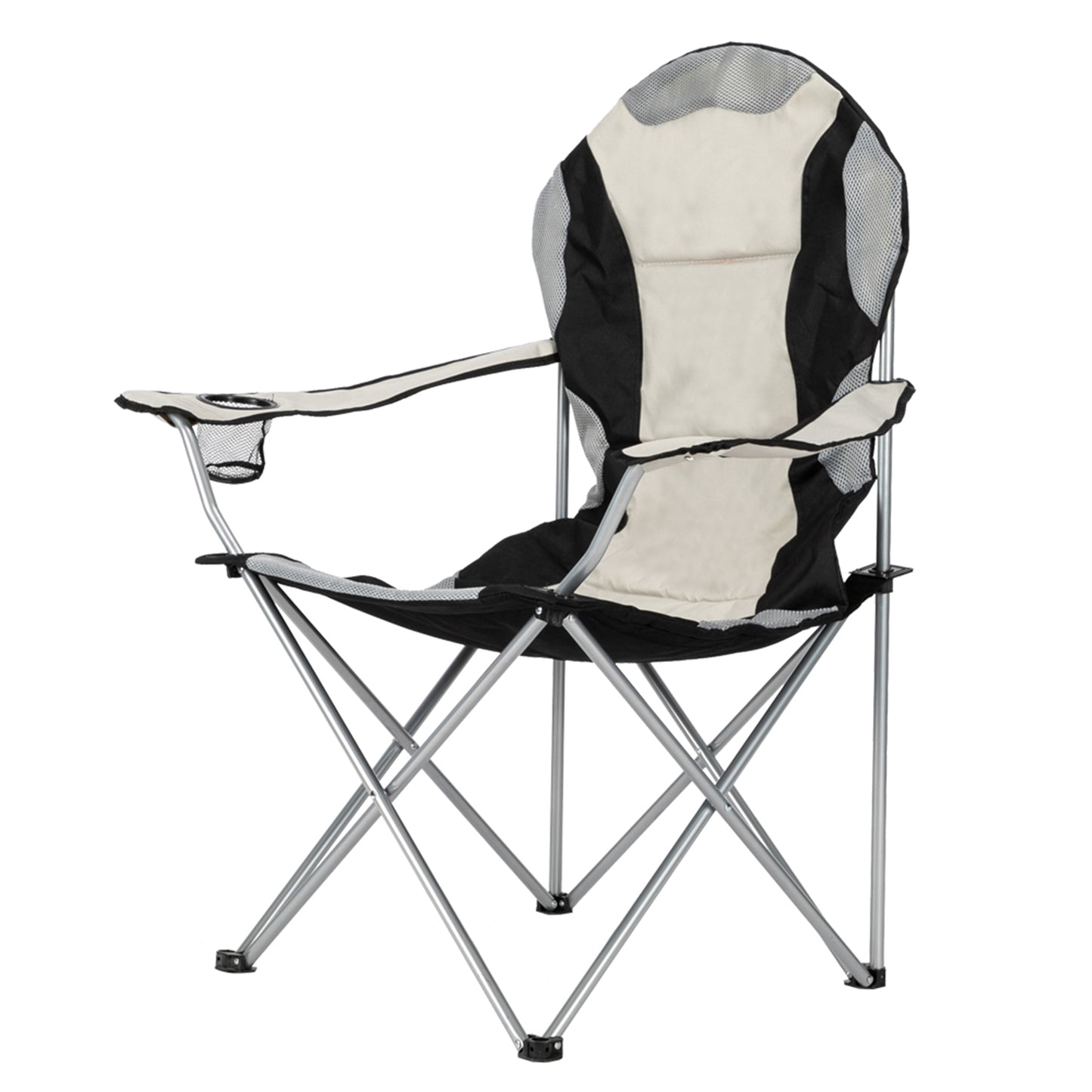 Camping Chair, Grey Iron Frame, Off-white