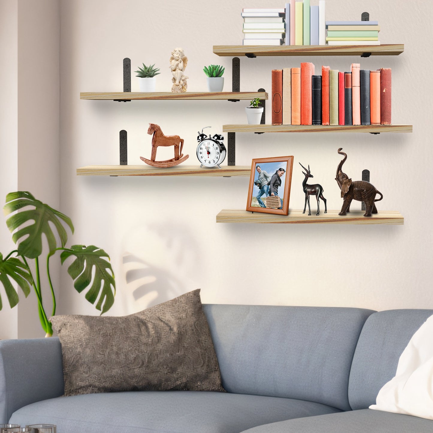 6 Sets Floating Shelves 15.74x5.74 Inch Wall Mounted Shelves