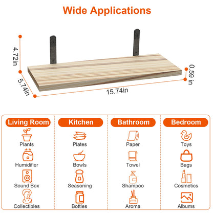 6 Sets Floating Shelves 15.74x5.74 Inch Wall Mounted Shelves