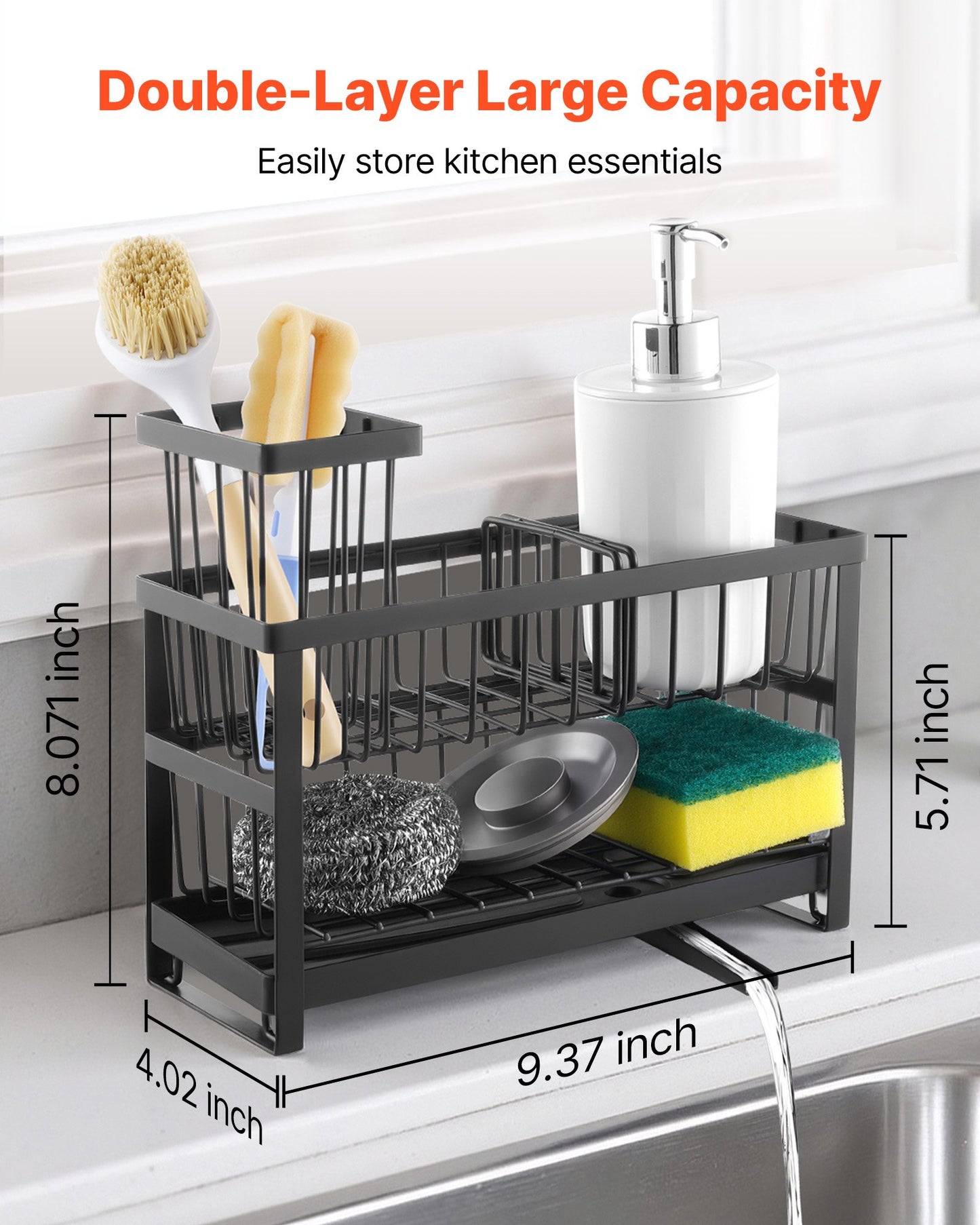 Kitchen Sink Caddy Organizer Sponge Holder
