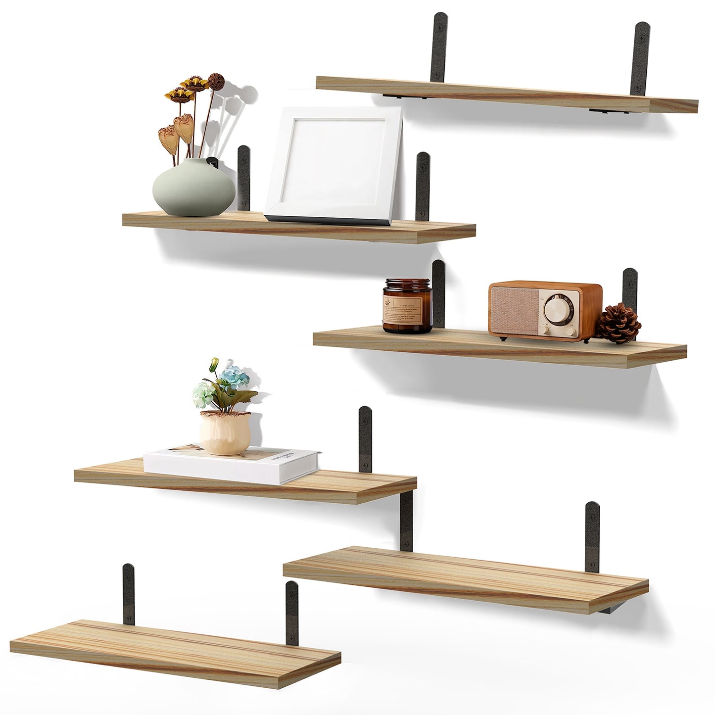 6 Sets Floating Shelves 15.74x5.74 Inch Wall Mounted Shelves